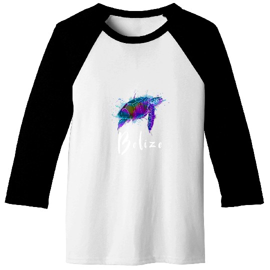 Turtle Pet Belize Watercolor Sea Turtle Souvenir Baseball Tees