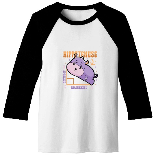 Hippo Pet Hippotenuse Opposite Adjacent Hippo on Isosceles Triangle 22 Baseball Tees