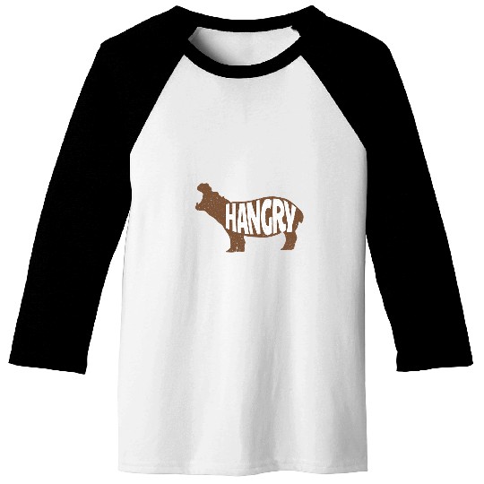 Hippo Pet Hangry Cute Hippo Baseball Tees
