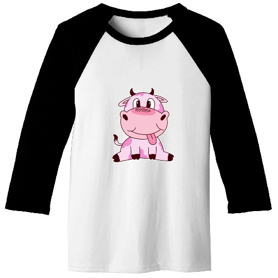 Cow Pet Cute Strawberry Cow Pink Baseball Tees