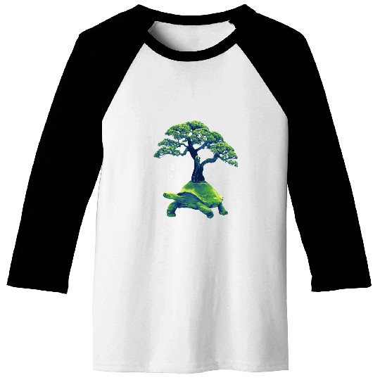 Turtle Pet Bonsai Tree Turtle Japan Art Design Baseball Tees