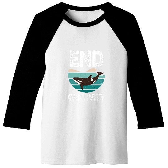 Whale Pet End Captivity Orca Sea Mamal Lover Baseball Tees