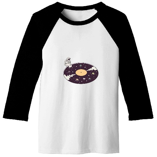 Astronaut Job Planet Vinyl Record Space Astronaut Spacecraft Spaceman Baseball Tees
