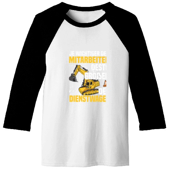 Excavator Fun driver construction machine guide on the construction site Scherz Baseball Tees