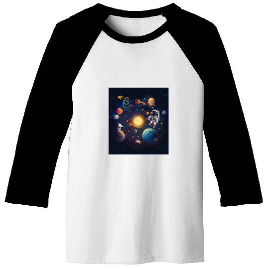 Astronaut Job Spaceman Universe Planets Galaxy 1 Baseball Tees