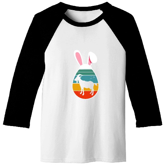 Goats Pet Vintage Retro Goats In Easter Egg Bunny Baseball Tees
