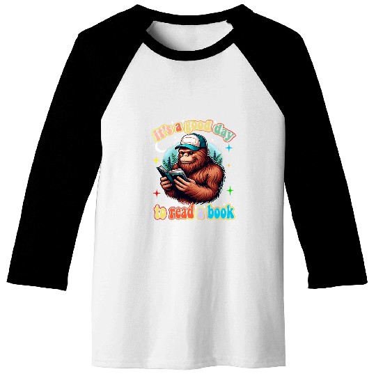 Book Fun Reading Bookworm Reader Bigfoot Sasquatch Book Library lover Baseball Tees