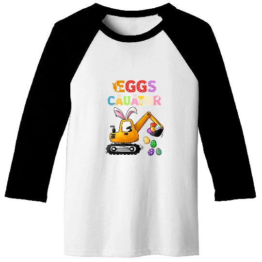Excavator Fun Easter Day Egg Hunt for Boys Toddlers 1 Baseball Tees