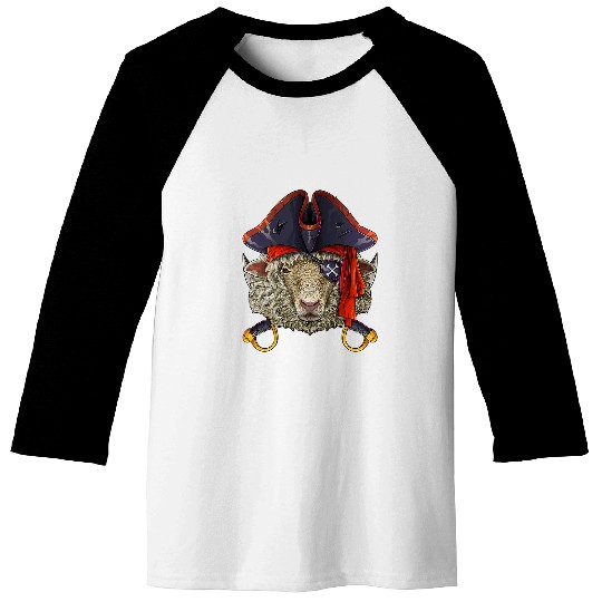 Sheep Pet Pirate Sheep Jolly Roger Halloween Costume Crossbones 10 Baseball Tees