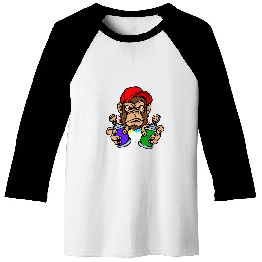 Gorilla Pet Great Monkey Gorilla Graffiti Chimpanzee Animal Zoo Baseball Tees