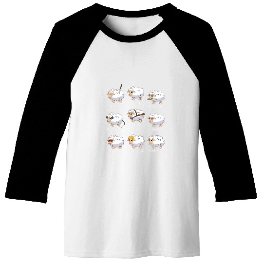 Sheep Pet Farmers Farmer Comic Cartoon Sheep Wool Baseball Tees