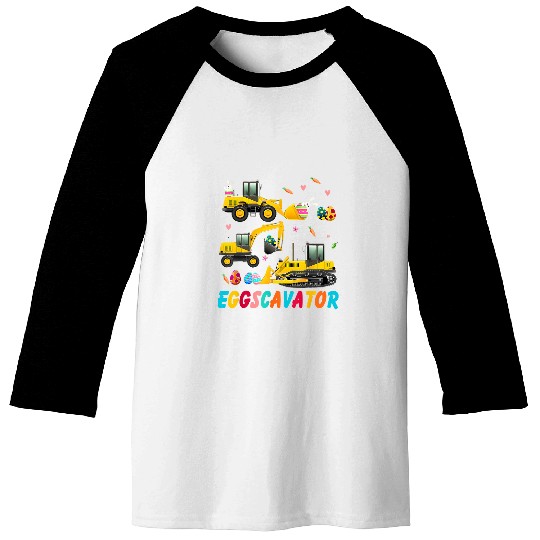 Excavator Fun Easter Day Egg Hunt For Boys Toddlers 5 2 Baseball Tees