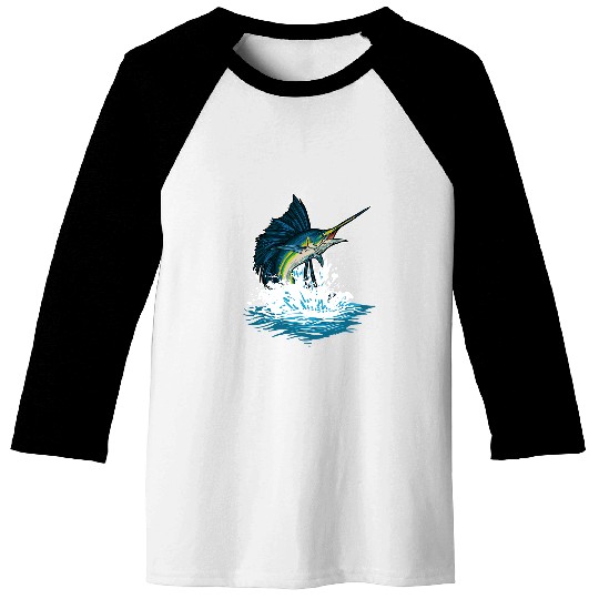 Fishing Fun Deep Sea Fishing swords Fish Baseball Tees