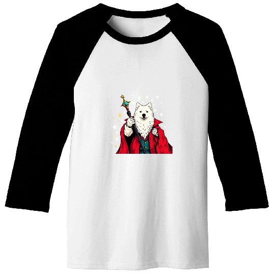 Samoyed Pet Wizard Funny Dog Magic Baseball Tees