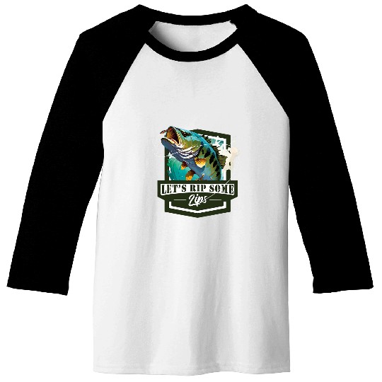 Fishing Fun Lets Rip Some Lips Bass Fishing Baseball Tees