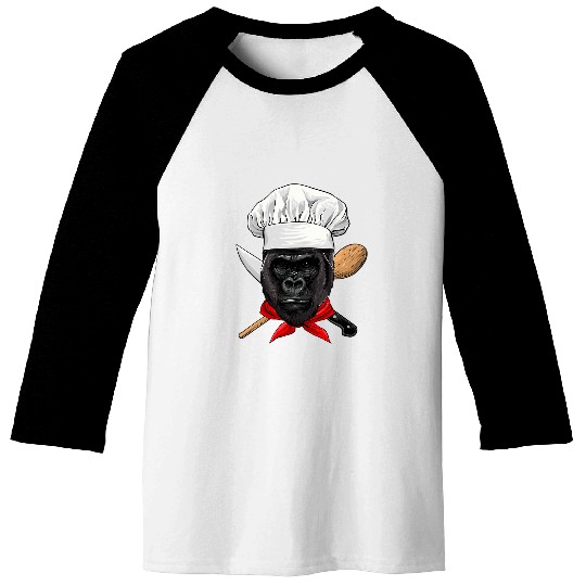 Gorilla Pet Chef Great Ape Gorilla Primate Animal Cooking Lover 015 Baseball Tees