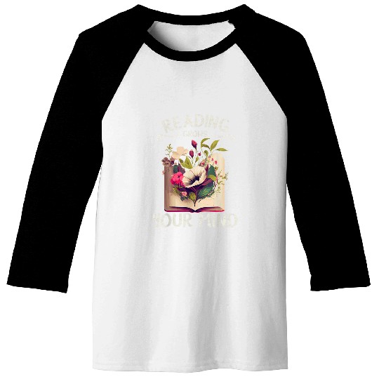 Book Fun Garden Reading Funny Wildflowers Book Reading 3 Baseball Tees