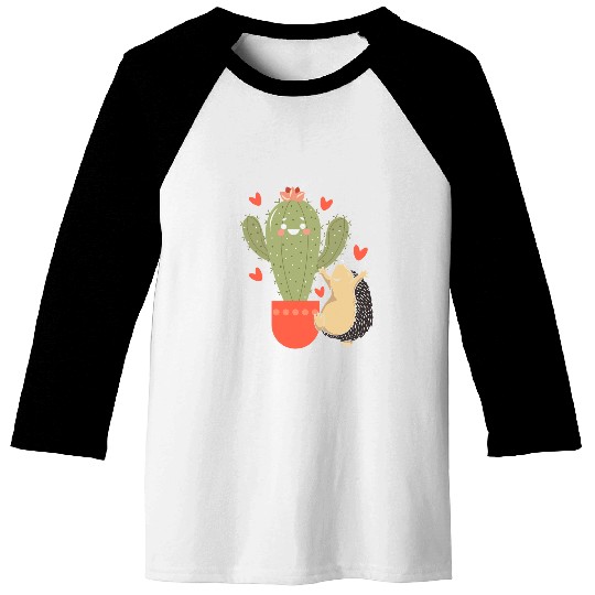 Hedgehog Pet Cactus Plant Lover Baseball Tees
