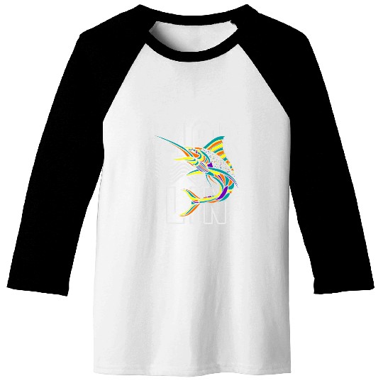 Fishing Fun Marlin Sailfish Fishing Baseball Tees