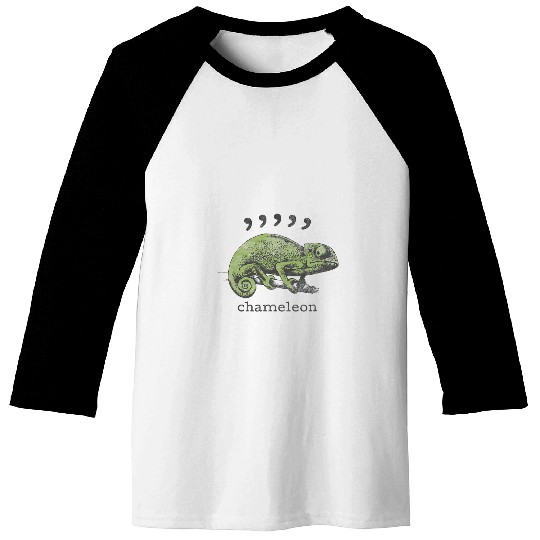 Chameleon Pet Trendy Comma Chameleon Data Humor Baseball Tees