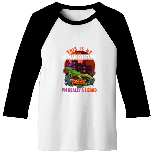 Komodo Pet This Is My Human Costume Im Really A Lizard Halloween Witch Baseball Tees