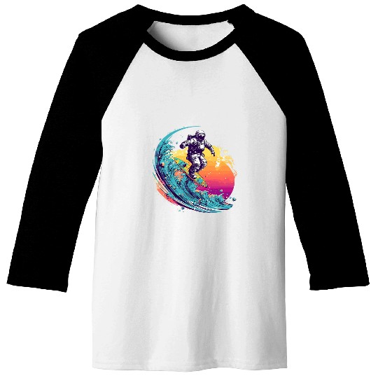 Astronaut Job Surfing Astronaut Space Surf Vacation 3 Baseball Tees