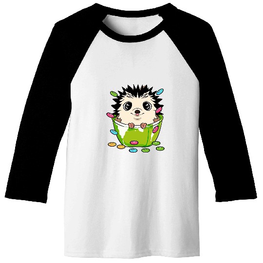 Hedgehog Pet Cereal Cute Animal Lover Baseball Tees
