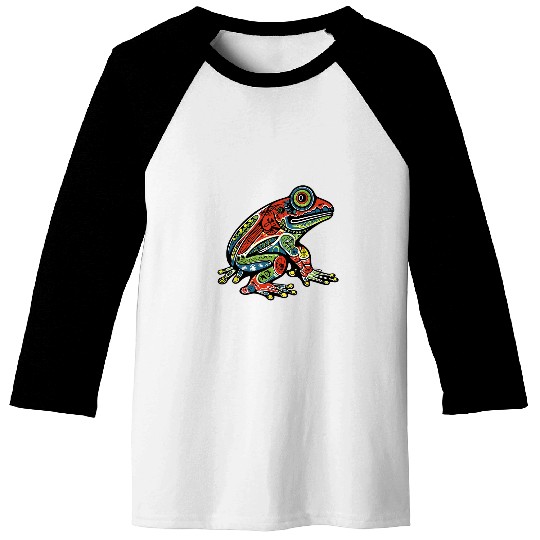 Frog Pet Native American Indian Style Art Pacific Northwest 3 Baseball Tees