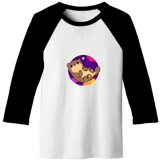 Otter Pet Space Planet Astronaut Baseball Tees