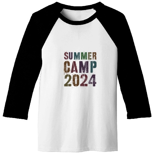 SUMMER CAMP 2024 Camping Counselor Campfire Squad Vintage Baseball Tees