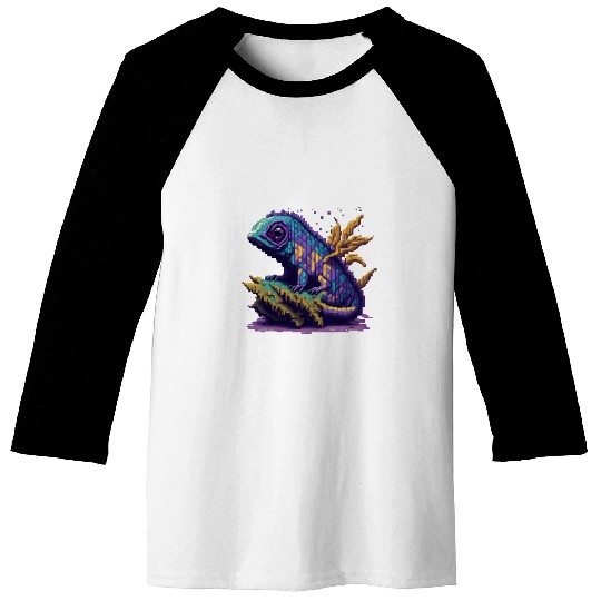 Chameleon Pet 8 bit Pixel Art Chameleon 80s 90s Pixelart 1 Baseball Tees