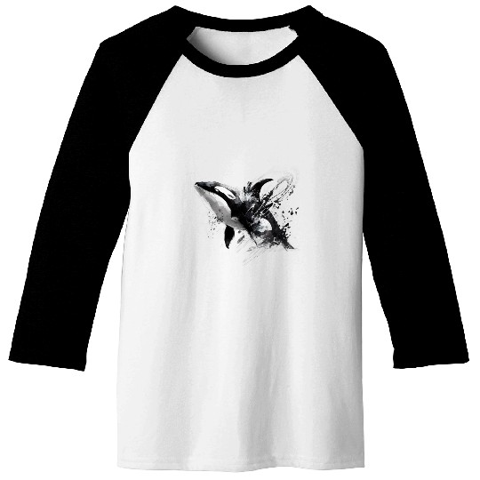 Whale Pet Orca Lover Whale Jumping Baseball Tees