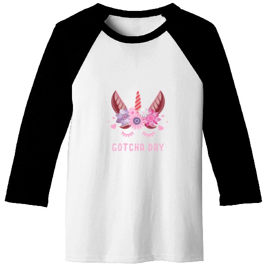 Unicorn Pet Pro Adoption Gotcha Day Adopted Son Daughter Baseball Tees