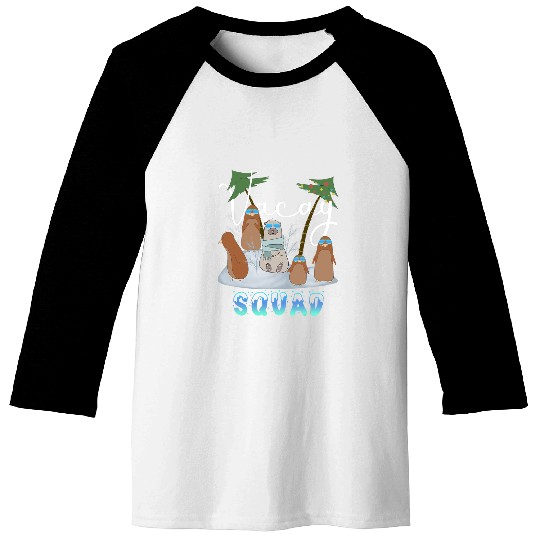 Penguin Pet Vacay Squad Funny Penguins Bear Family Vacation Summer Beach Penguins Penguins Baseball Tees