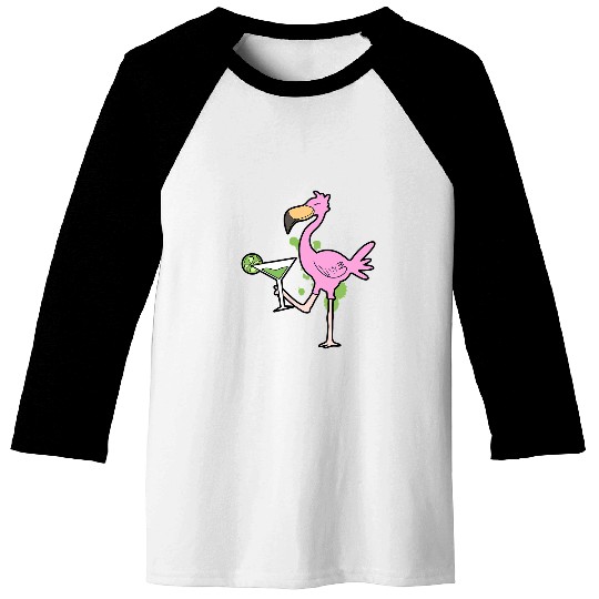 Flamingo Pet Citrus Birdline Mixed Drink Cocktail Alcohol Bar Baseball Tees