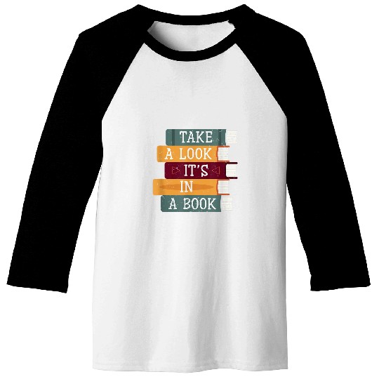 Book Fun Take A Look Its A Book Retro Rainbow Reading Bookworm 1 Baseball Tees
