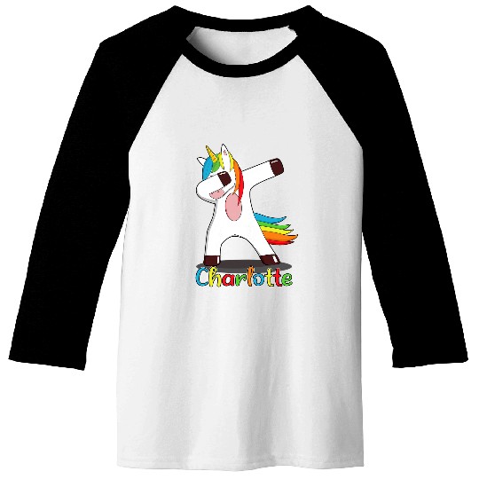 Unicorn Pet Charlotte Name First Name Charlotte Colourful Dancing Baseball Tees