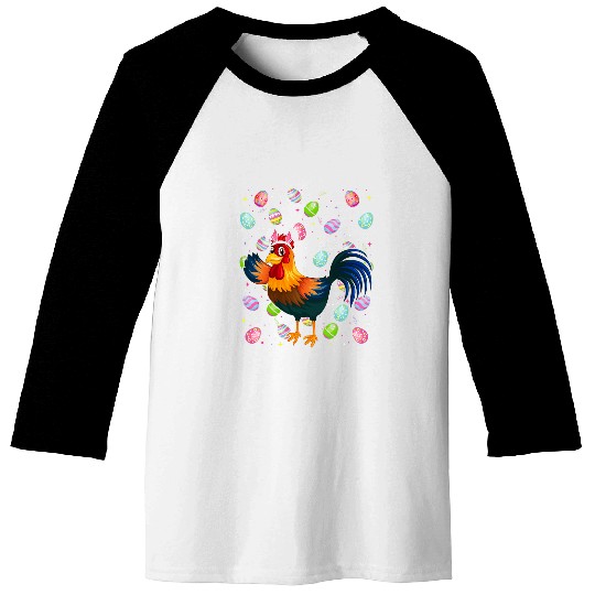 Chicken Pet Bird Lover Easter Egg Funny Rooster Easter Sunday Baseball Tees