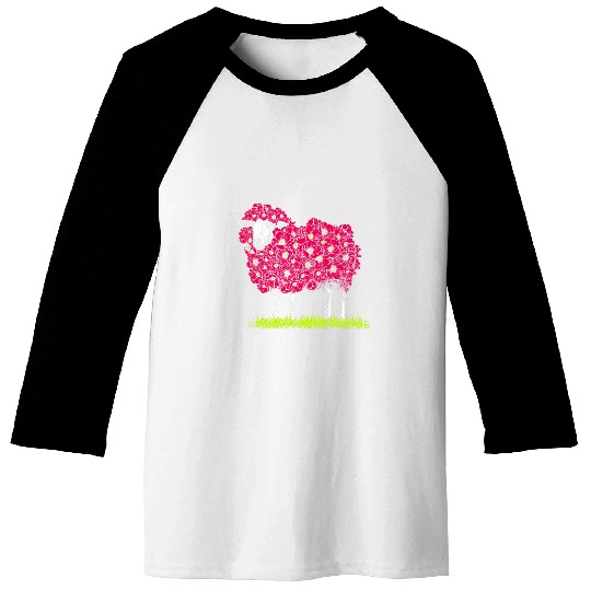 Sheep Pet with Flower Wool Floral Sheep Lover Baseball Tees