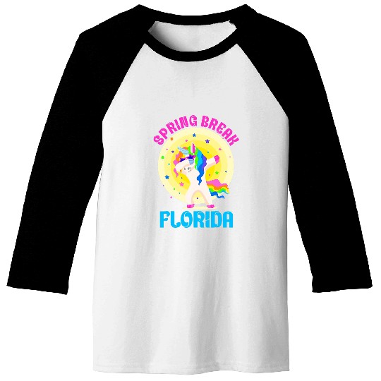 Unicorn Pet  Spring Break Florida School Trip Dab Girl 4 Baseball Tees