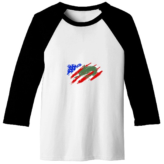 Fishing Fun Camouflage American Flag Fish Perch Baseball Tees