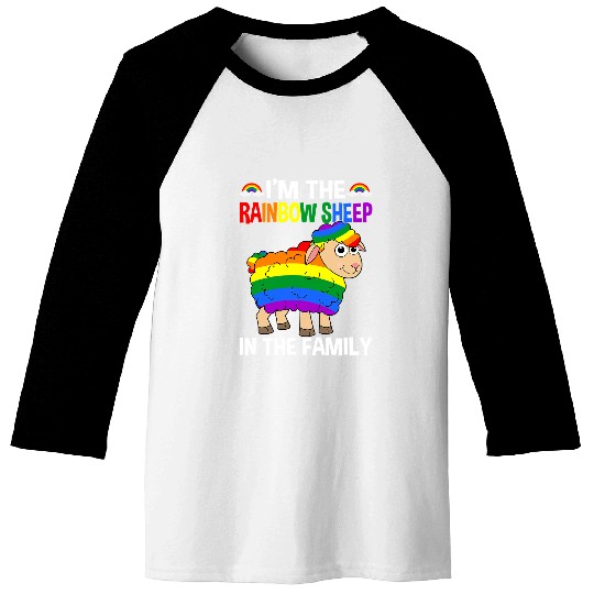Sheep Pet Cute Im The Rainbow Sheep In The Family LGBTQ Pride Month 104 Baseball Tees