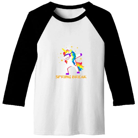 Unicorn Pet  Spring Break Florida School Trip Dab Girl 2 Baseball Tees