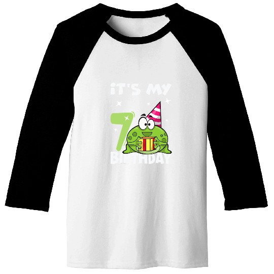 Frog Pet Its My Birthday Frog 7 Themed Frog Birthday Baseball Tees