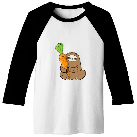Sloth Pet With Carrot Vegetable Cute Carrots And Baseball Tees