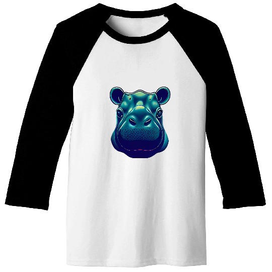 Hippo Pet Face Cute Baseball Tees