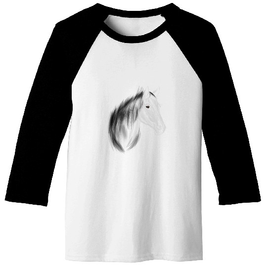 Horse Pet Black Stallion Baseball Tees