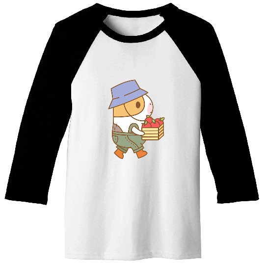 Guinea Pig Pet Bubu the Guinea pig Apple Picking Fall and Pie Pattern Baseball Tees