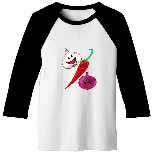 garlic kitchen onion chili pepperoni cooking chef Baseball Tees