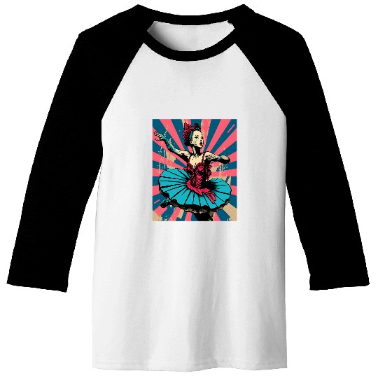Ballet Mom Pop Art Ballet Dancer 21 Baseball Tees
